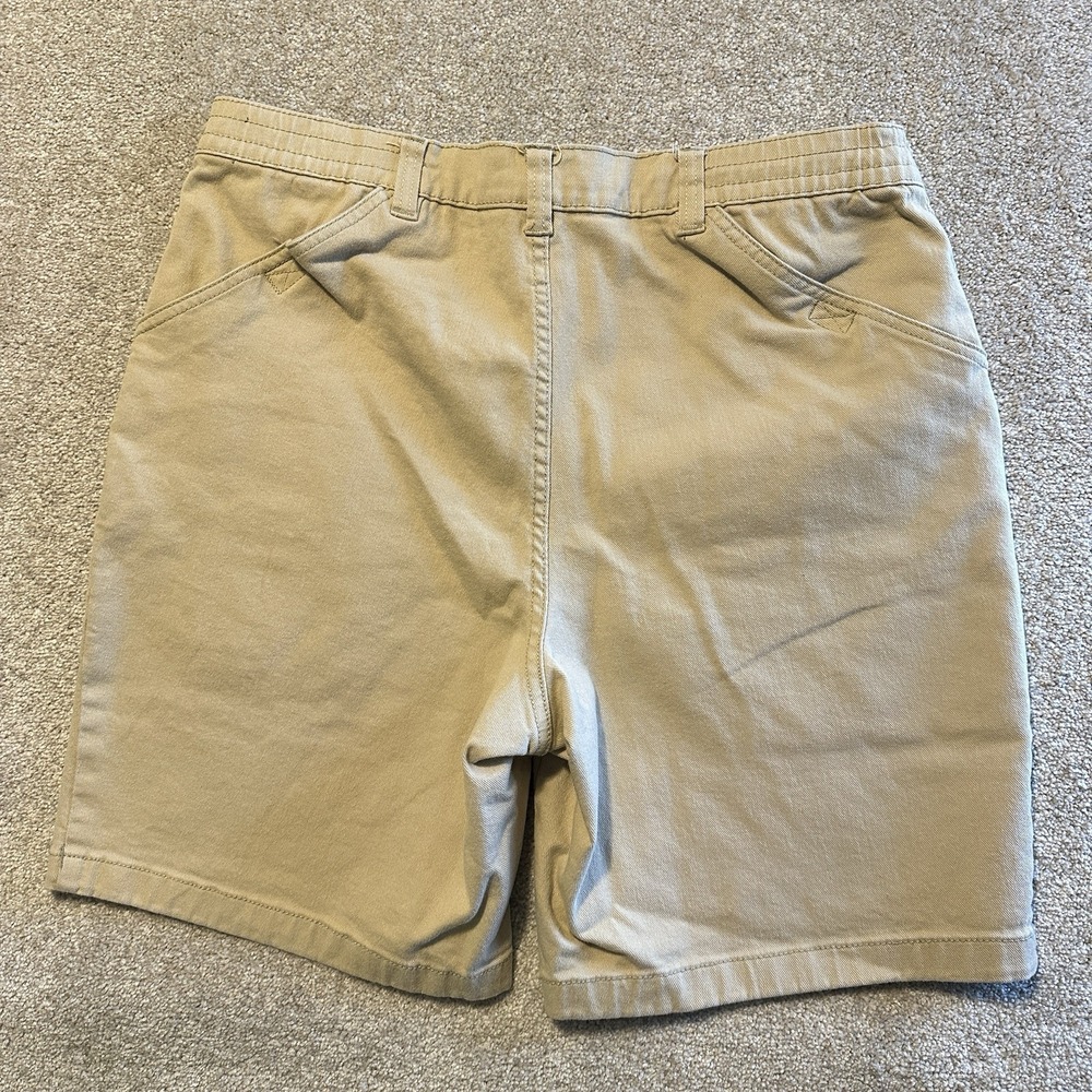 Mens Cargo Shorts Size 36 John Blair Utility Pockets Beige Flat Front Casual 8" - Picture 3 of 7